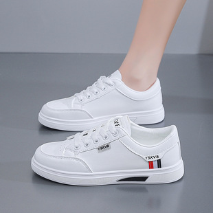 2025 Spring New White Shoes Women's Korean Version Easiest for Match Student Flat Shoes Women's Casual Sports Shoes Women's Shoes D217