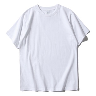 Men's Summer AG240 g Men's Cotton Short-sleeved T-shirt Solid Color Crewneck Heavy T-shirt Men's Fashion Brand Printed T