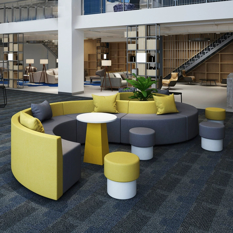 Sofá moderno minimalista creativo en forma de S espacio público ocio sofá de espera combinación centro comercial sala de estar corporativa