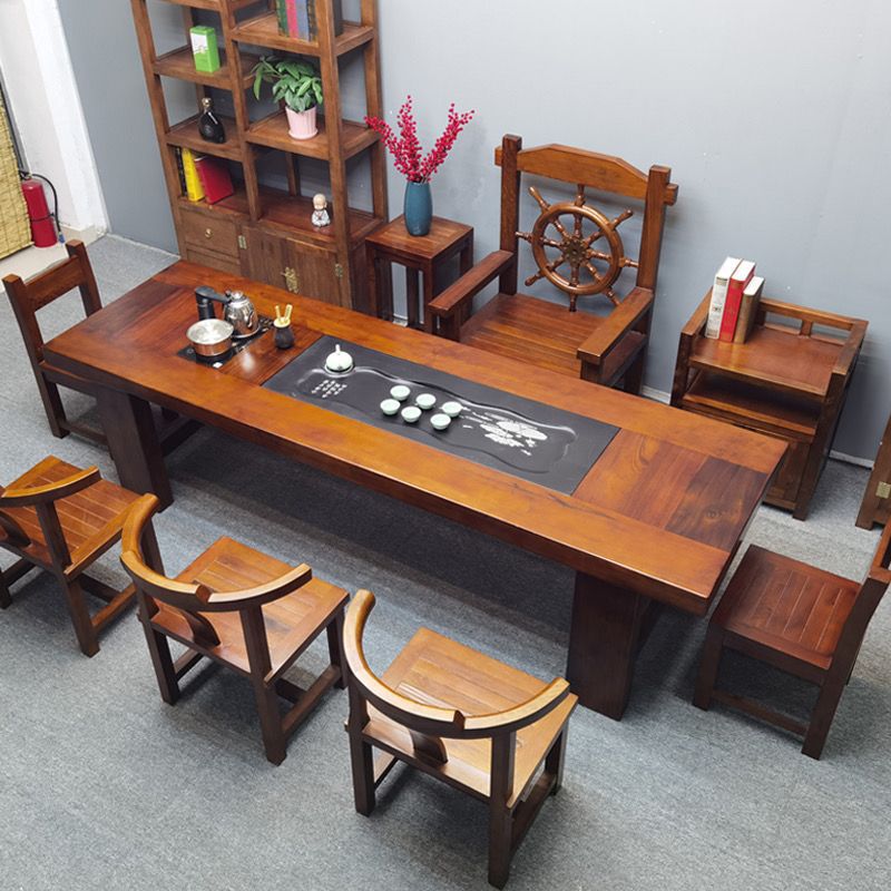 老船木茶桌椅组合茶台实木茶桌茶具套装一体办公室泡茶大桌子家用