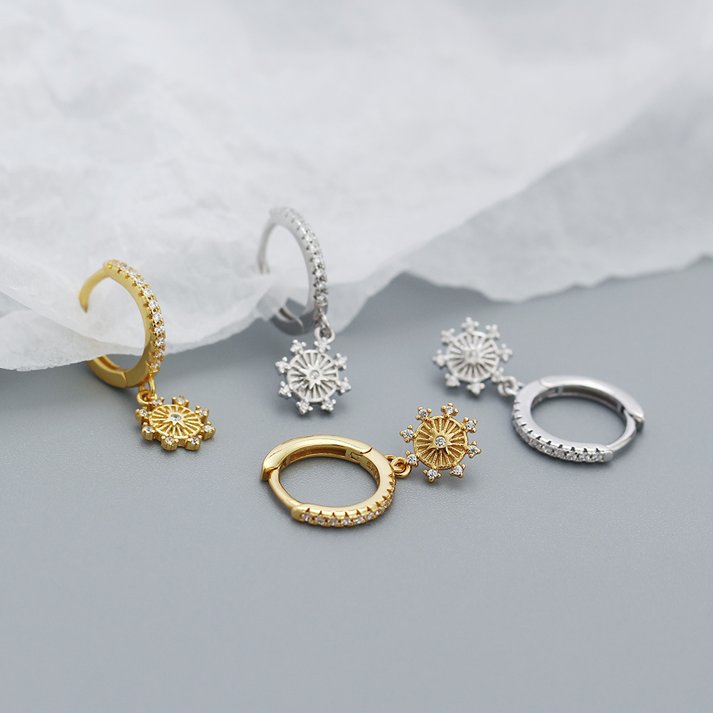 Fashion Geometric Sterling Silver Plating Zircon Earrings 1 Pair