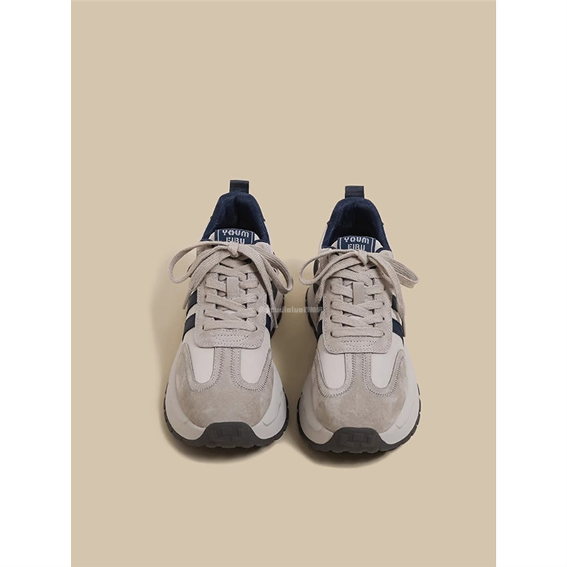 Hong Kong Thick-Soled Forrest Gump Shoes for Women 2025 Spring & Fall New Korean Style Retro Versatile Dad Shoes Moral Training Sneakers