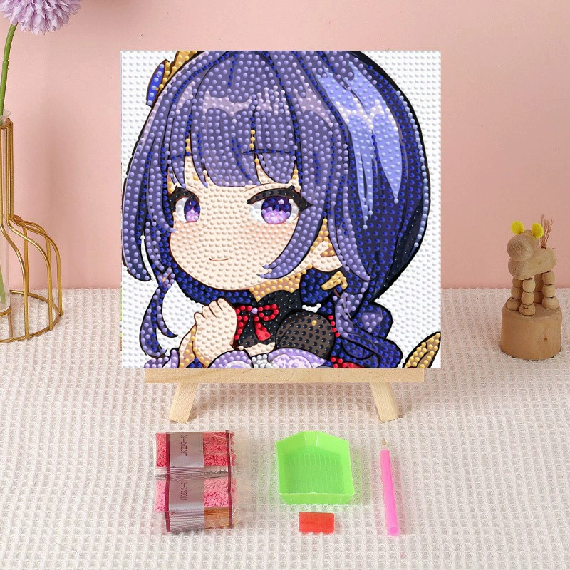 Алмазная вышивка (canvas) Genshin Impact DIY, 20×20 / 30×30, деревянная внутренняя рама и набор инструментов