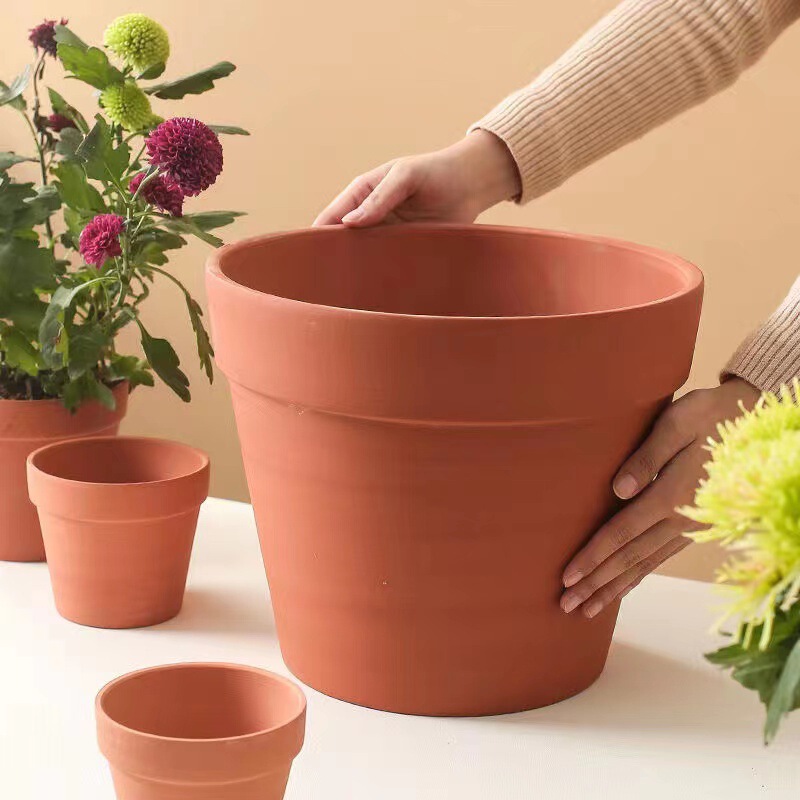 工場直販赤陶器植木鉢セラミック植木鉢赤粘土植木鉢多肉植物シンプルな緑の植物鉢植え|undefined