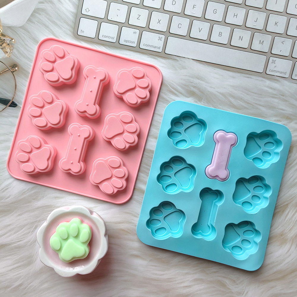 Silicona 6 con hueso de garra de gato 78 molde de chocolate galletas de bricolaje mousse molde para hornear pastel de pudín de caramelo