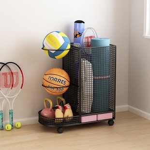 Yoga mat storage basket sports fitness equipment storage basket household basketball storage rack children's toy storage rack