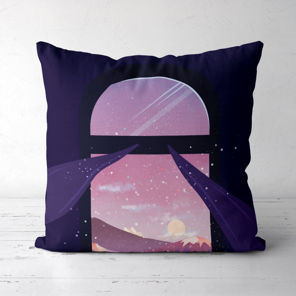 Scenery Series Fashion Pillowcase Fabric Sofa Cushion Cover Home Super Soft Pillowcase display picture 7