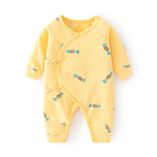 Newborn boneless jumpsuit, baby pure cotton harem spring and autumn newborn monk clothing, rompers, male and female baby inner clothes