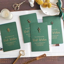 绿色森系复古烫金创意铜饰生日卡片感谢感恩圣诞节新年商务贺卡