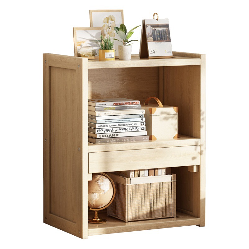 Estante de almacenamiento de estantería de madera maciza de escritorio para el hogar pequeño escritorio para niños estantería de múltiples capas simple estante de almacenamiento de oficina