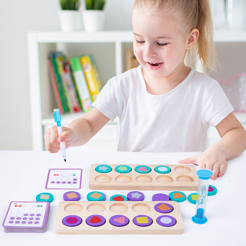 Kindergarten matemáticas Ilustración diez cuadrícula de enseñanza ayudas para la educación temprana de los niños pensamiento educativo entrenamiento memoria aritmética Juguetes