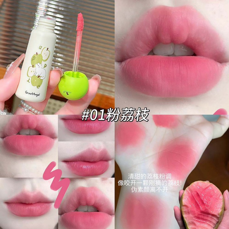 GreatAngel gatito niebla lipstick mate maquillaje suave niebla color natural maquillaje transfronterizo falso