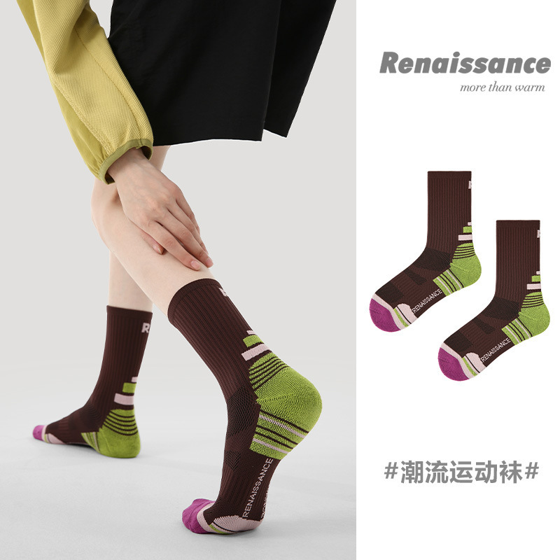 Renaissance Socks Women's Running Jump Rope Socks Sweat-Absorbent Breathable Brown Pressure Professional Towel Bottom Sports Socks Renaissance Socks Women's Running Jump Rope Socks Sweat-Absorbent Breathable Brown Pressure Professional Towel Bottom Sports Socks