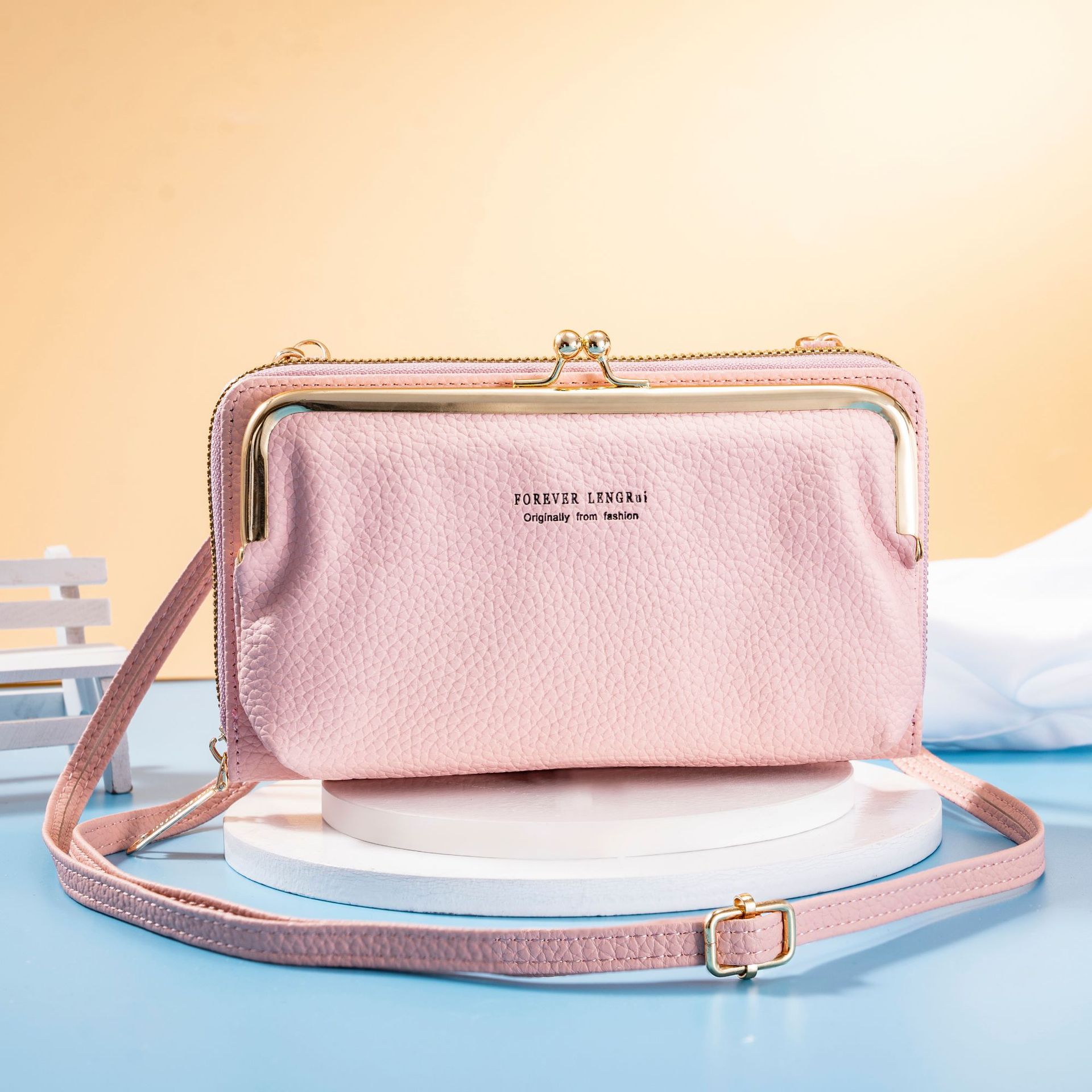 2023 creativo nueva moda estilo coreano hombro crossbody bolsa de gran capacidad de las mujeres de larga cartera macaron teléfono móvil bolsa