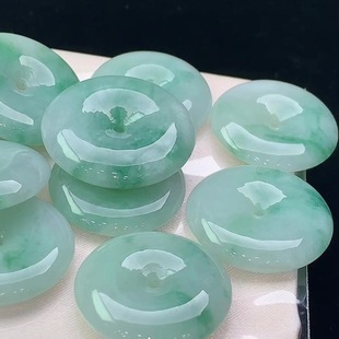 Natural Jadeite A-Grade Jewelry: Floating Flower Peace Buckle Jade Pendant Wholesale
