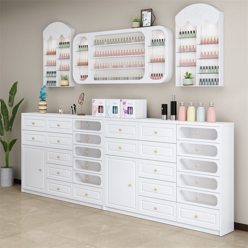 Nail Salon Display Cabinet, Nail Cabinet, Floor-Standing Cabinet, Nail Polish Glue Storage Cabinet, Wall Cabinet, Nail Polish Color Plate, Nail Side Cabinet