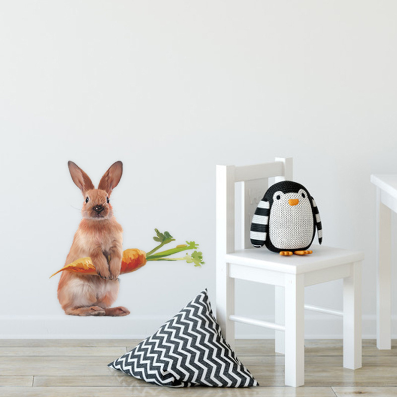 Fashion Cute Rabbit Carrot Room Porch Wall Stickers display picture 5