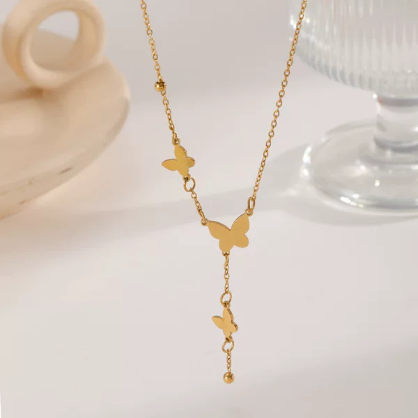 Ins European and American Fashion New Trendy Personality Water Drop Design Pendant Clavicle Chain Niche Style Necklace Jewelry
