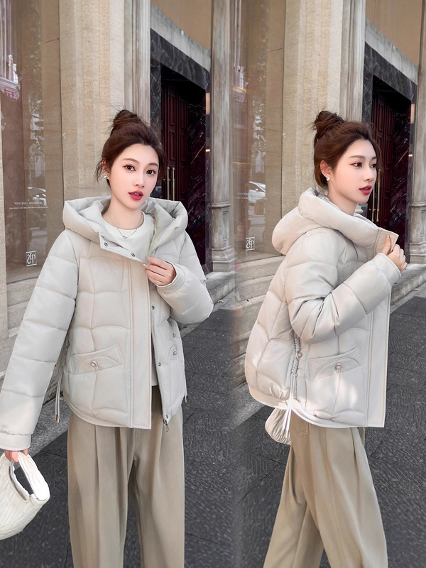 红色连帽羽绒棉服女冬季2025大码胖加厚保暖短款面包服棉衣外套|undefined