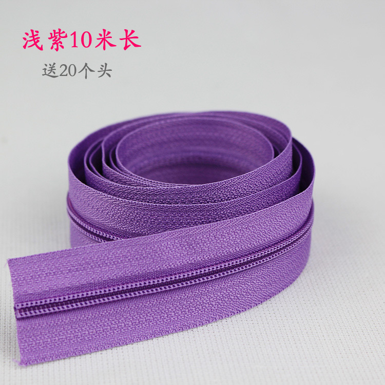 Bolsa DIY accesorios de tela ropa cremallera tirón cabeza accesorios de cuero N ° 5 color largo nylon sola cabeza doble cabeza