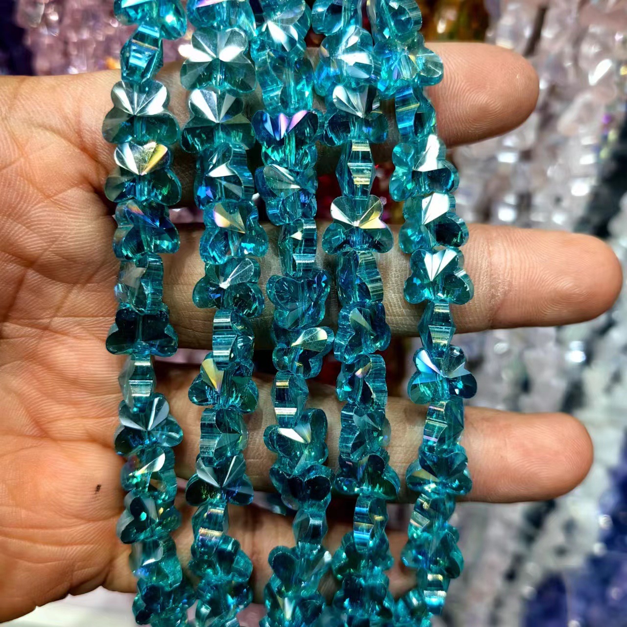 8mm mariposa de cristal de cristal de corte de cristal boutique joyería DIY pulsera hecha a mano accesorios de cadena de teléfonos celulares cuentas