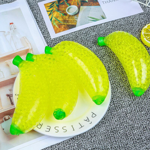 Cross-border supply of creative new and unique TPR vent color beads decompression ball anti-real banana pinch music manufacturer direct supply