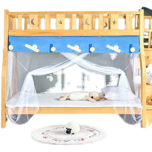 Wholesale mother and child bed mosquito net bottom bed for 1.2m 1.35m 1.5m without installation double door trapezoidal home high and low bed