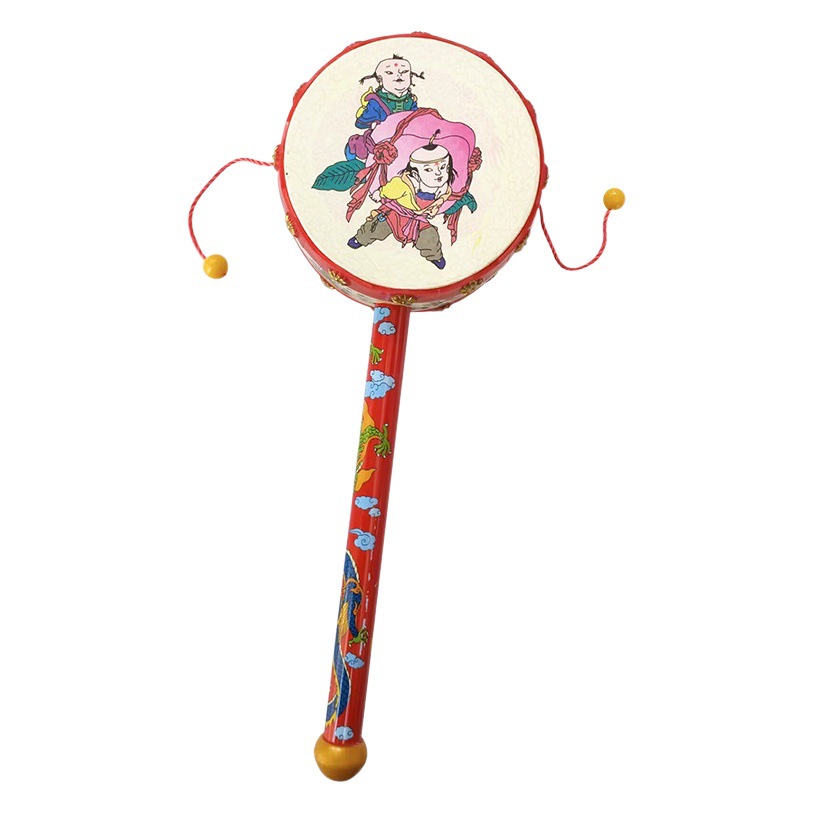 Gran 23cm bebé sonajero de alta calidad juguete de mano de bebé al por mayor niños instrumento de percusión tambor ventas directas de la fábrica