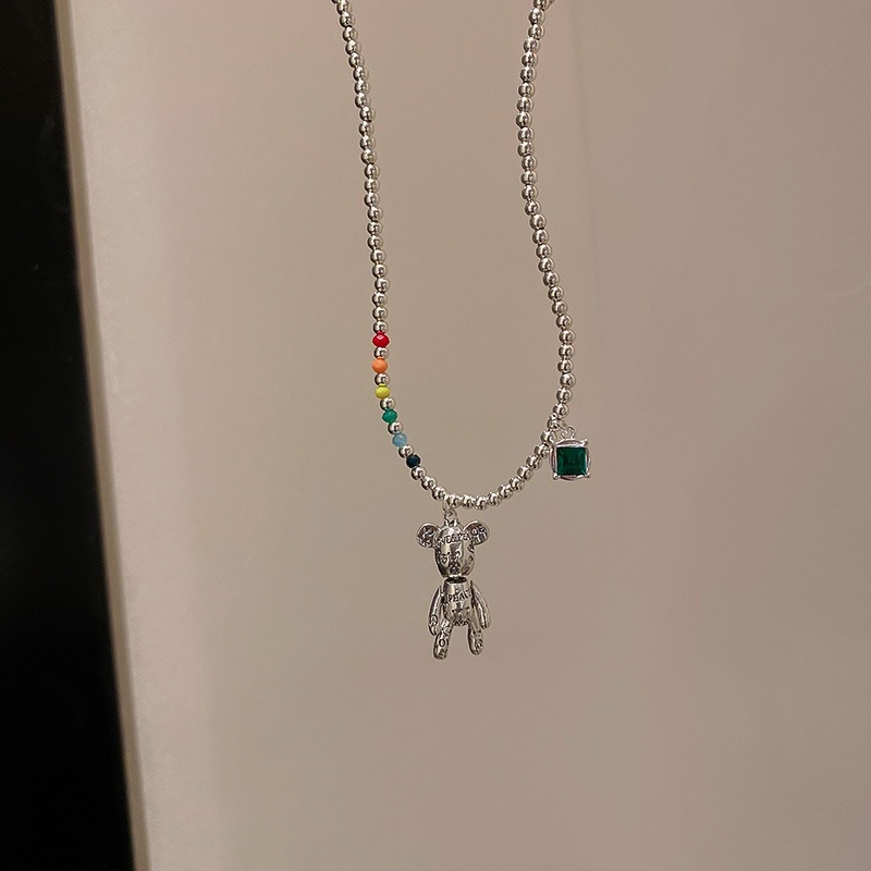 Conception De Niche Vieil Ours Pendentif Collier De Perles Chaîne De Collocation Quotidienne Chaîne De Clavicule display picture 4