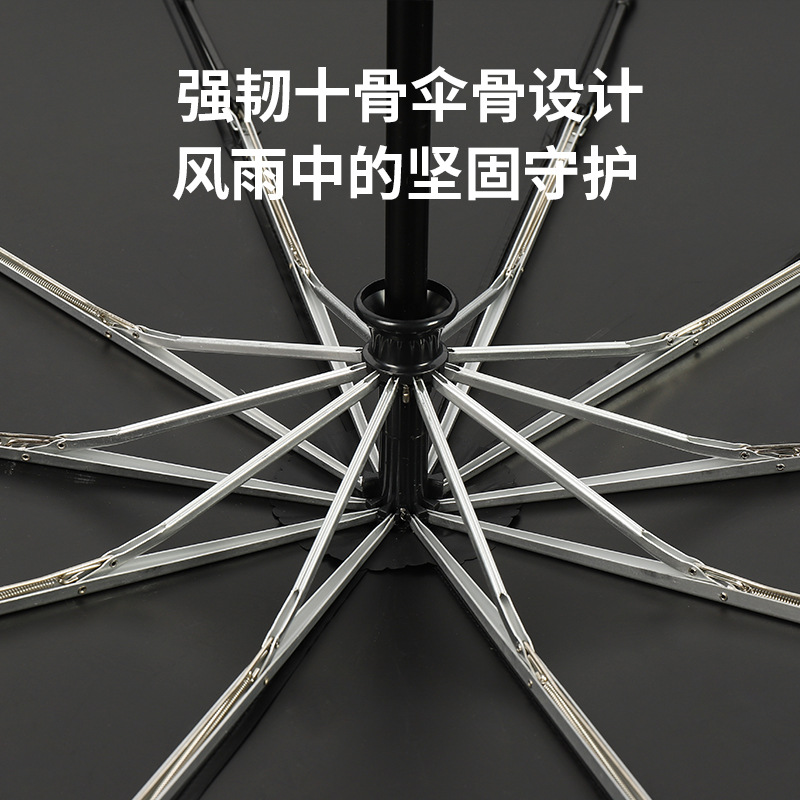 十骨三折木柄雨傘定加印logo廣告雨傘商務黑膠遮陽傘 批發定