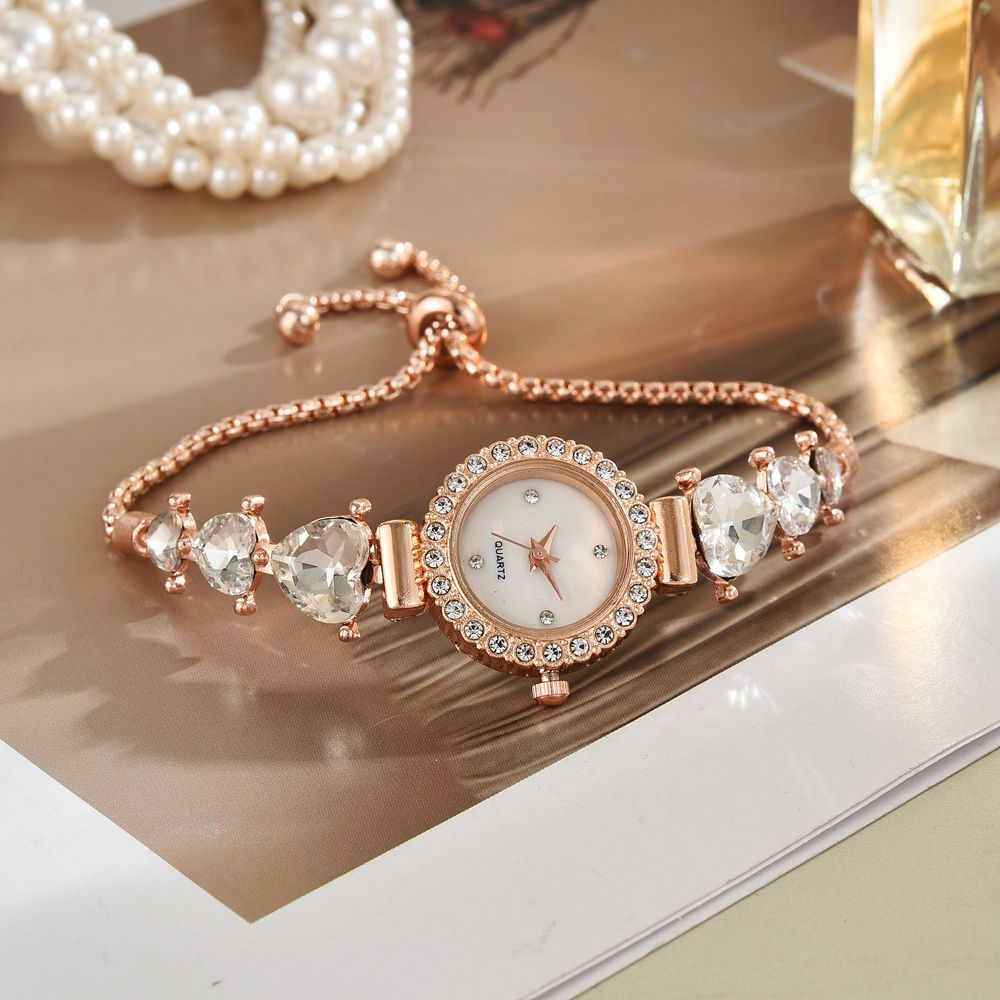 Nuevo reloj transfronterizo, amor multicolor, diamantes, estilo universitario, temperamento, decoración simple, reloj de pulsera perezoso, reloj de mujer