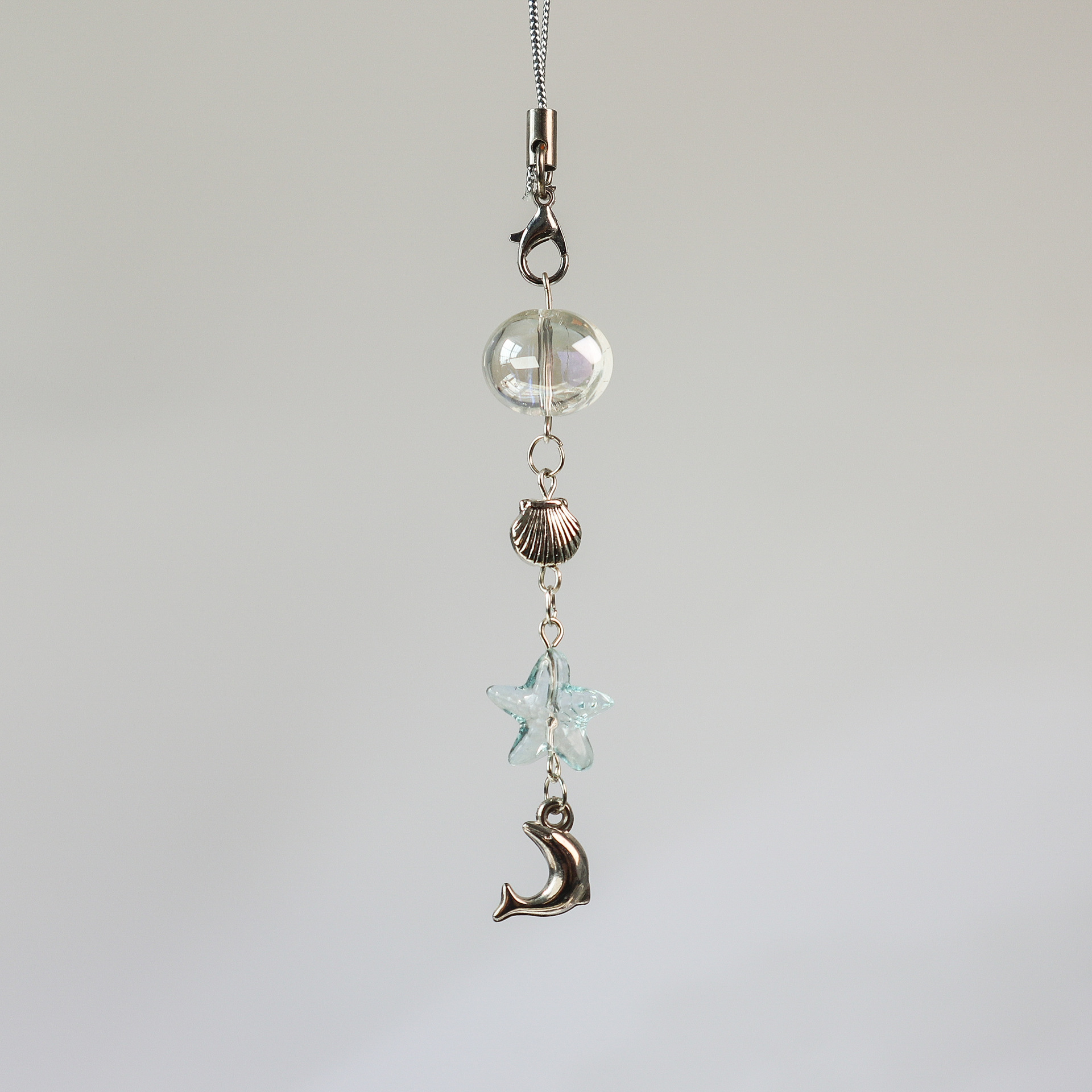 Original Delphin Seestern Ozean Telefon Charms Kette Kleine Blume Anhänger Halter Hängende Kette Riemen Handy Lanyard Schlüsselbund – Detail 4