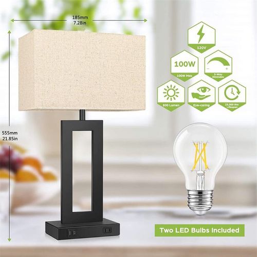 American-style bedside lamp with minimalist creative USB charging touch dimming LED Amazon retro desk lamp