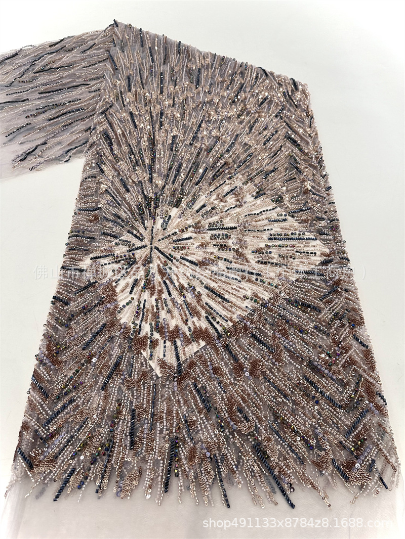 Industria pesada Gaoding serie de lujo vestido de boda de moda fiesta cena tela de ropa de bordado de perlas