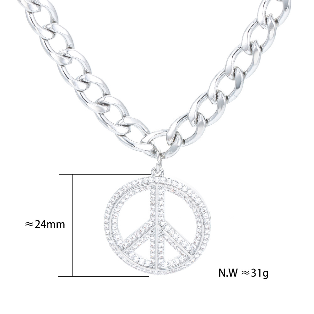 Geometric Pattern Women'S Gender 304 Stainless Steel Copper 18K Gold Plated Fashion Plating Geometric Zircon Pendant Necklace