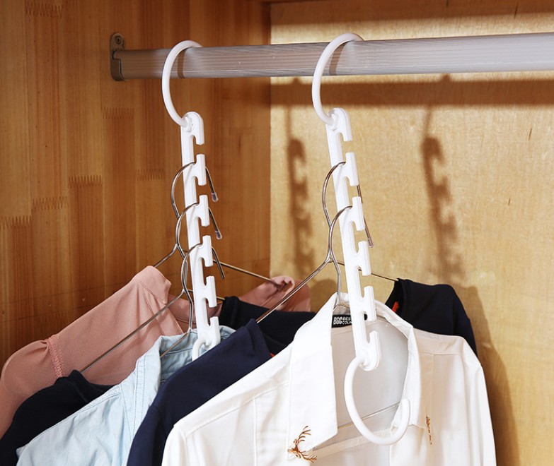 Hanger Eight-in-one Multifunctional Plastic Storage Hanger Five Holes 8 Pack display picture 1