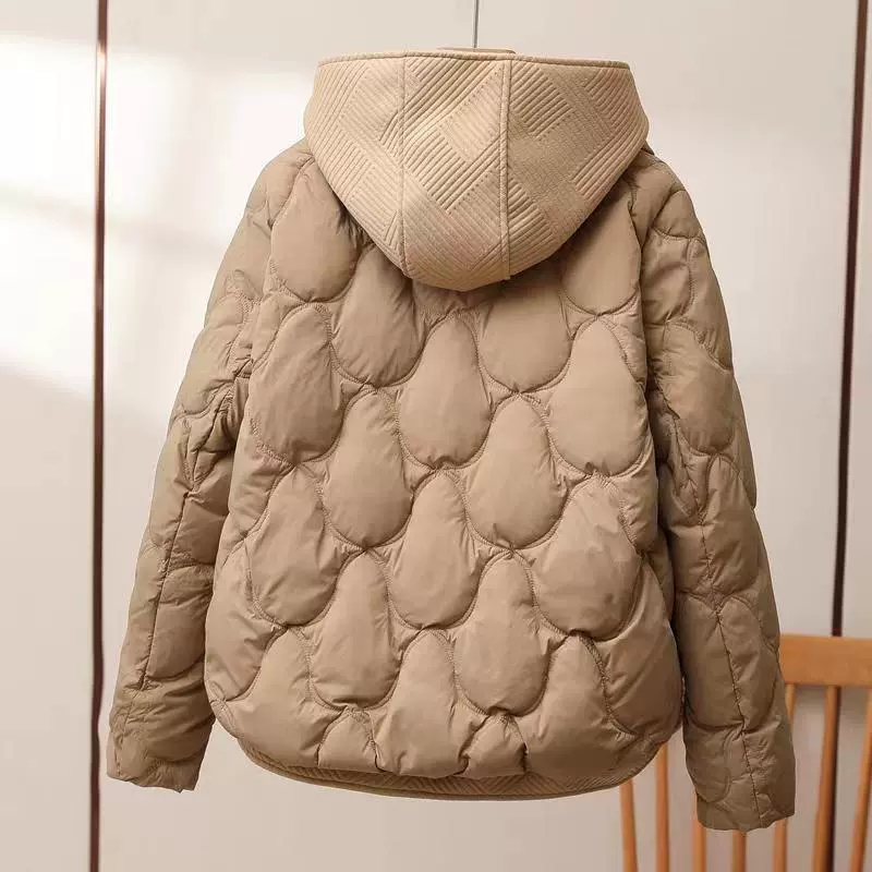 Winter short down jacket, set with down, loose fit, western style, increased thickness