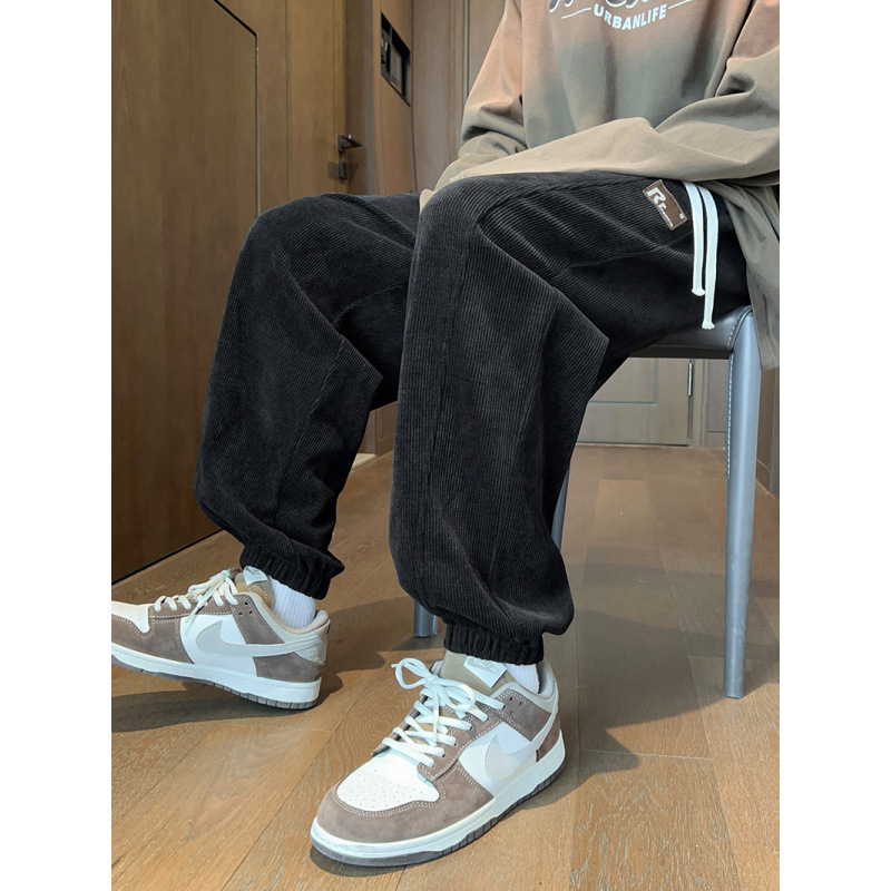 Bo 'ao pantalones masculinos primavera y otoño sueltos piernas largas pantalones de estilo de moda para niños pantalones casuales