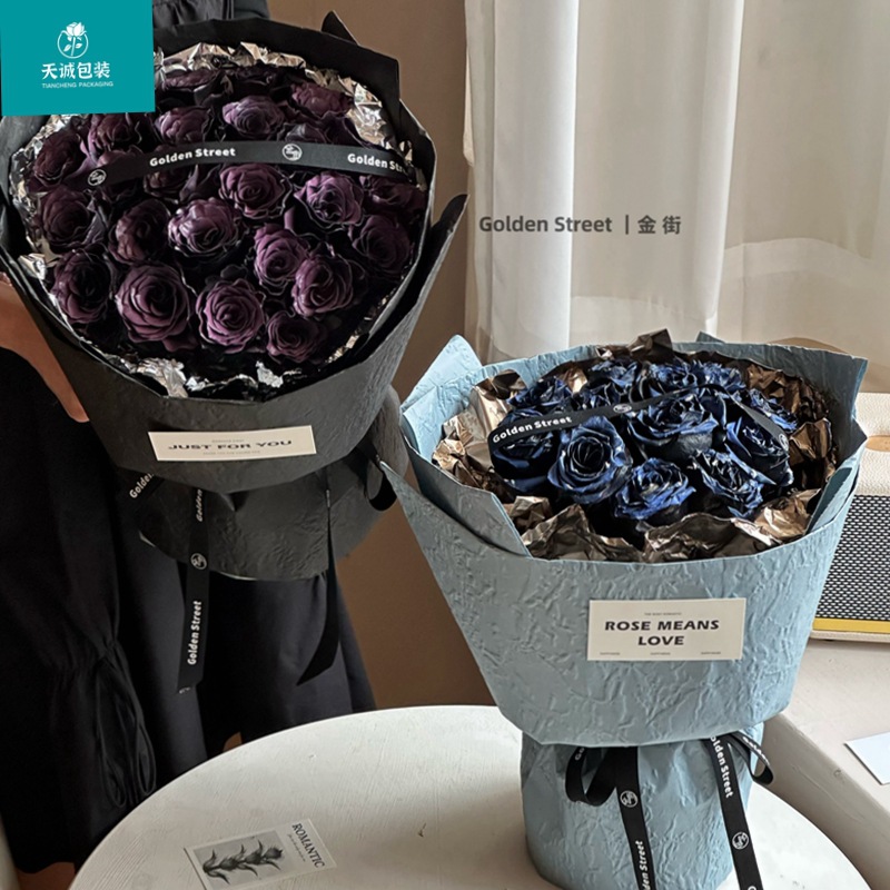 新款热恋浮雕立体压纹艺术纸鲜花包装纸防水风华纸花束包花纸