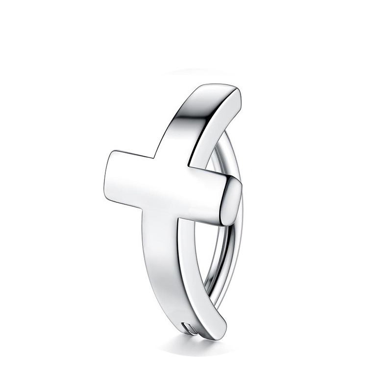 European American Cross-border Stainless Steel Smooth Ring With Personalized Flower Design And Zircon Inlay, Navel_voghion.com