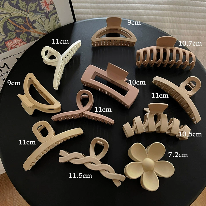 Заколки для волос, набор assorted, детские и взрослые, матовые формы 4,5–13 см