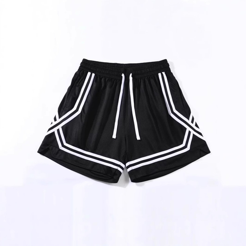 American Style Mesh Ribbon Basketball Shorts Men and Women Summer Training Quick-drying Sports Pants Breathable Couple Fitness Running Pants