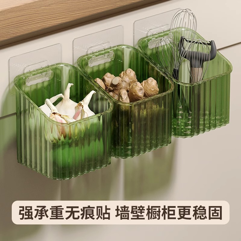 キッチン食材収納バスケット、収納ラック、浴室吊り下げバスケット、壁掛けプラスチックニンニク収納バスケット、生姜収納バケツ|undefined