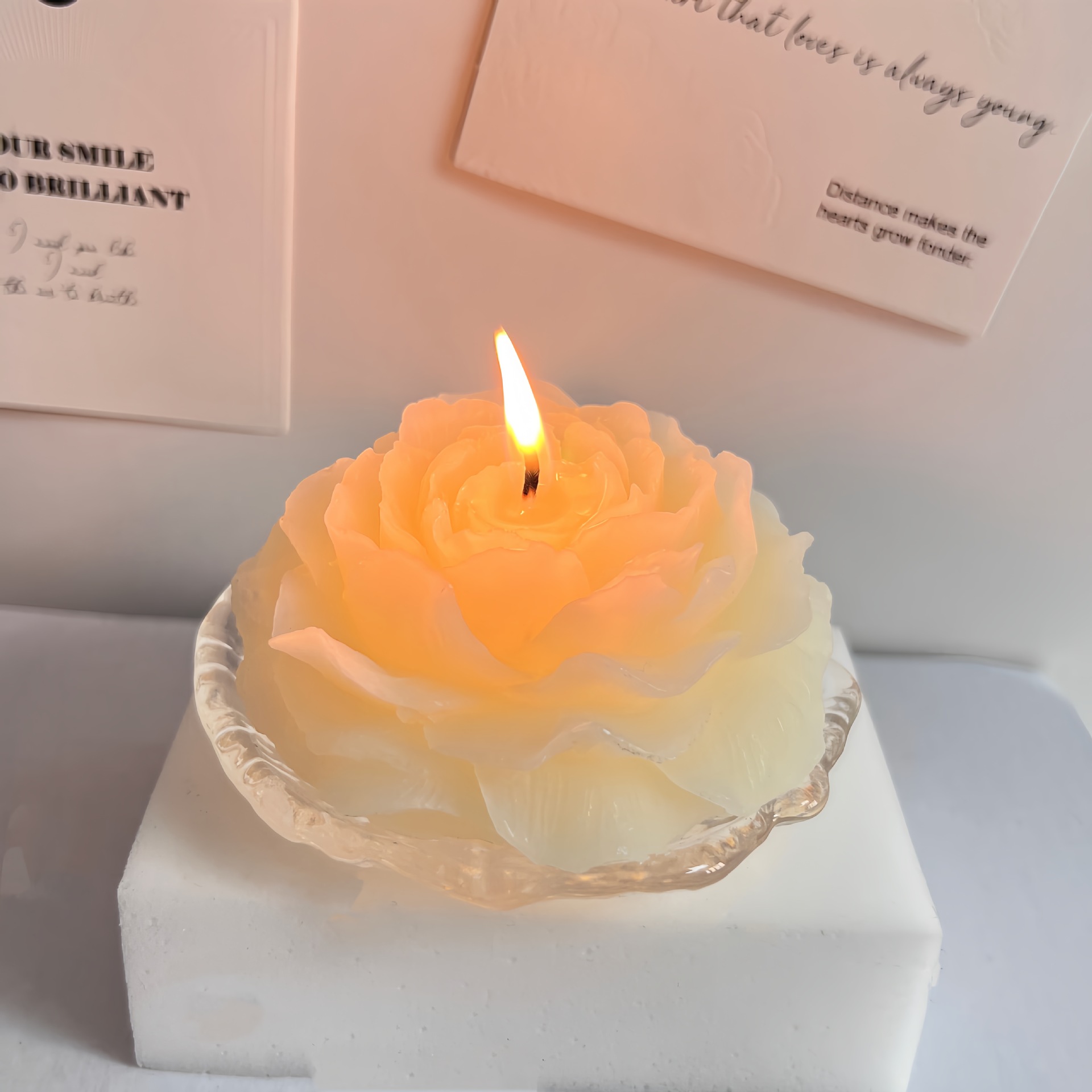 Flores de peonía, velas de aromaterapia, recuerdos de fragancias, flores artificiales, cosas buenas, adornos de regalo de velas de modelado creativo