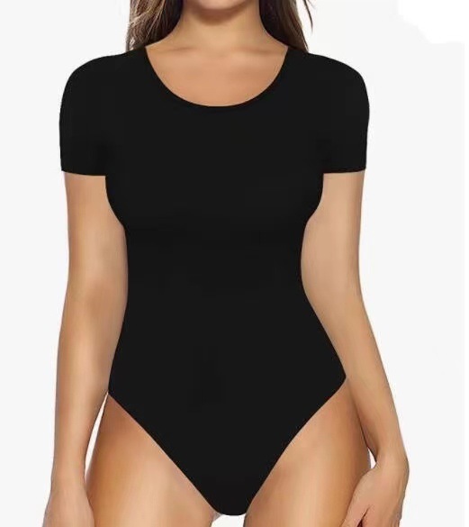 318g Weight Long Sleeve Sleeve Length Shorts Pants Length Acetate Fiber Fabric Type Mid Waist Waist Line Rompers Pants Type Stretchy Elasticity Bodysuits Tops Type Holiday, Daily Occasion Skinny Fit Type Solid Color Pattern Summer, Spring Season Women's Gender Streetwear Style Wholesale Women's Streetwear Solid Color Long Sleeve Bodysuits 12