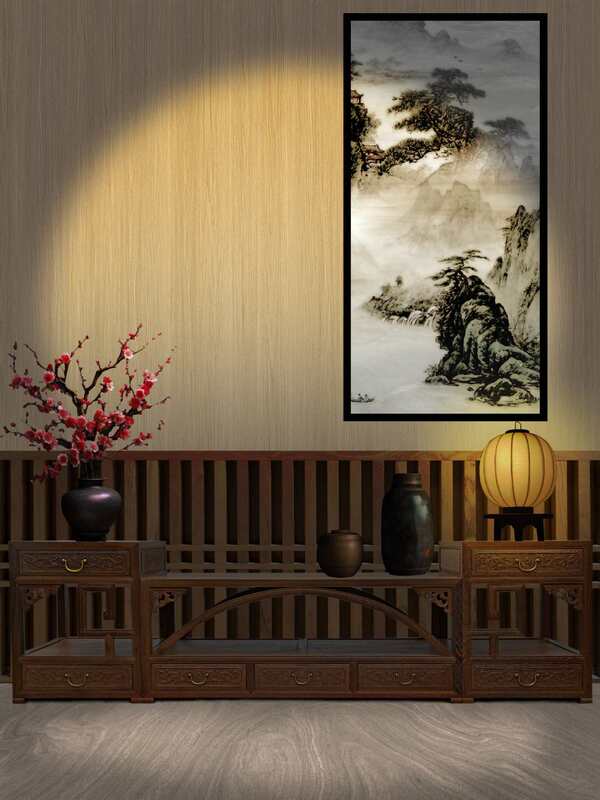 古琴古筝笛漢服チャイナドレス古代スタイルライブブロードキャスト背景布3D立体中国風ライブブロードキャスト背景壁|undefined