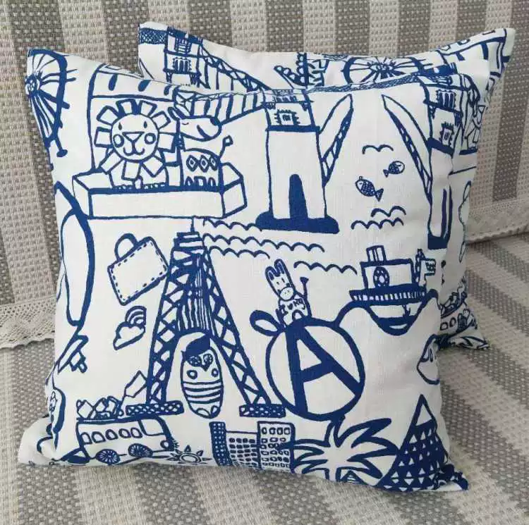 Cotton pillow, pillowcase, square sofa for bed, increased thickness