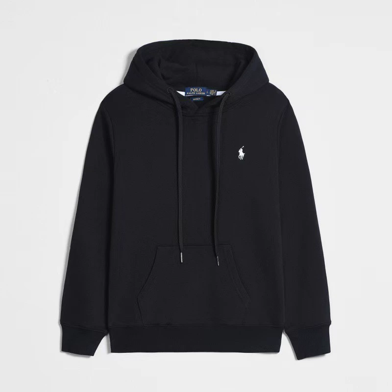 Demi-season fleece hoodie, men's zip cardigan with embroidered pony, casual fit, sizes S–XXXL