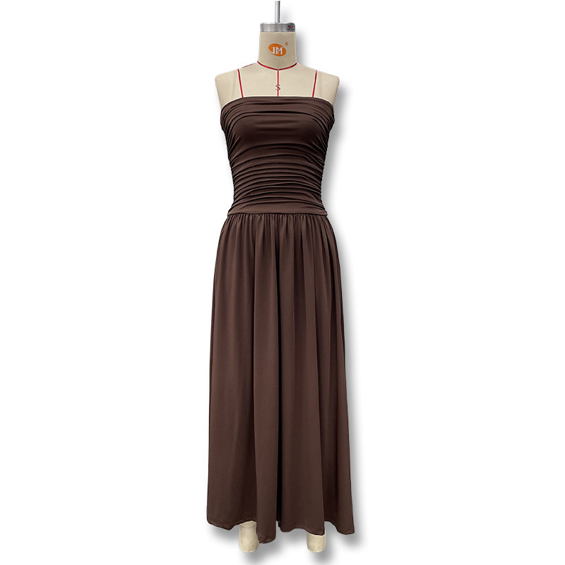 2025 verano transfronterizo nueva ropa de mujer europea y americana un cuello sin mangas vestido suelto al por mayor image 6