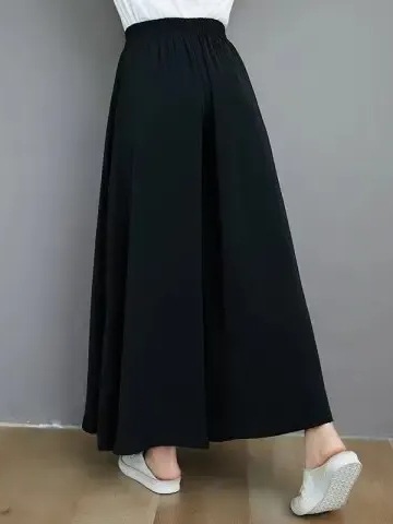 Extra-large code women's loose casual straight-leg pants 300 pounds fat-hiding elastic high-waist flowing wide-leg skirt for women